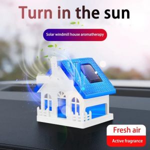 Solar Powered House Shape Car Air Freshner for Car Dashboard (Random Color)